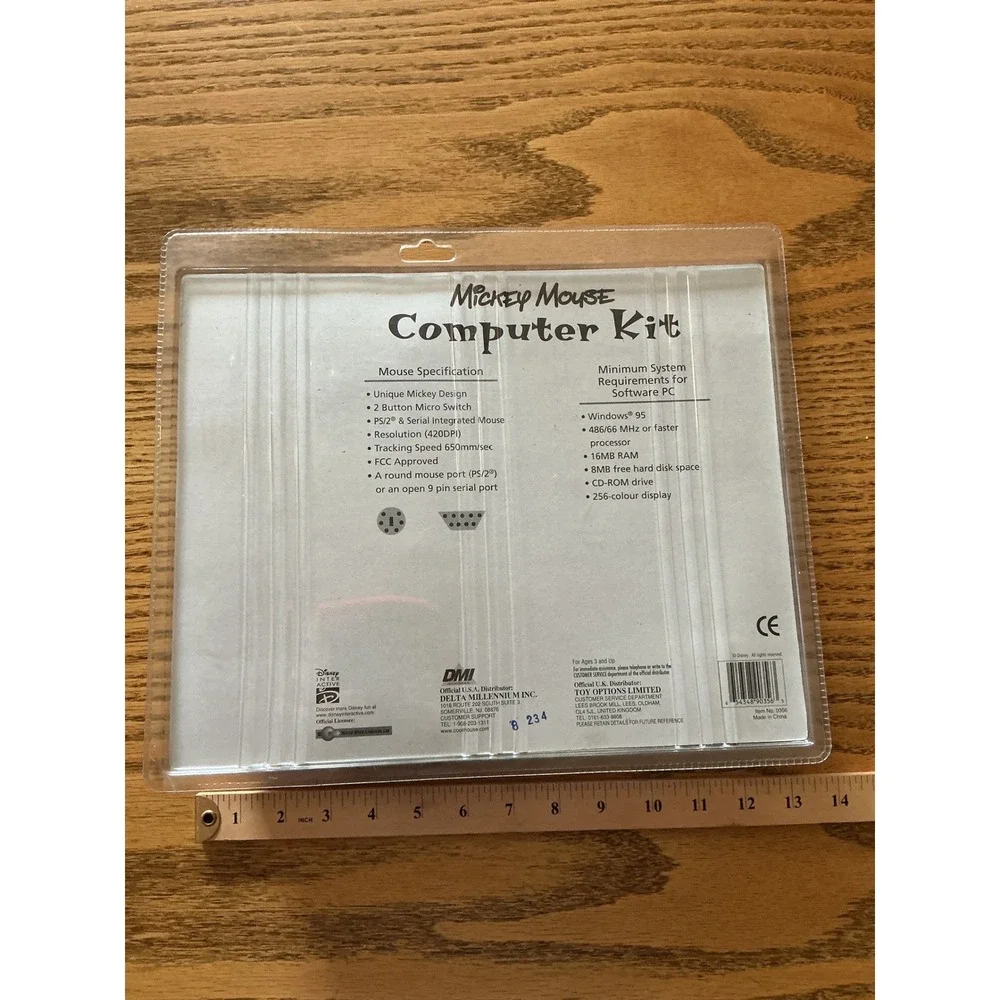 Disney Mickey Mouse Computer Kit Vintage PS/2 Serial Mouse Pad CD-ROM New